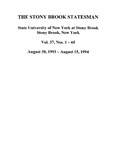 The Statesman, v. 37, i. 01 by State University of New York at Stony Brook